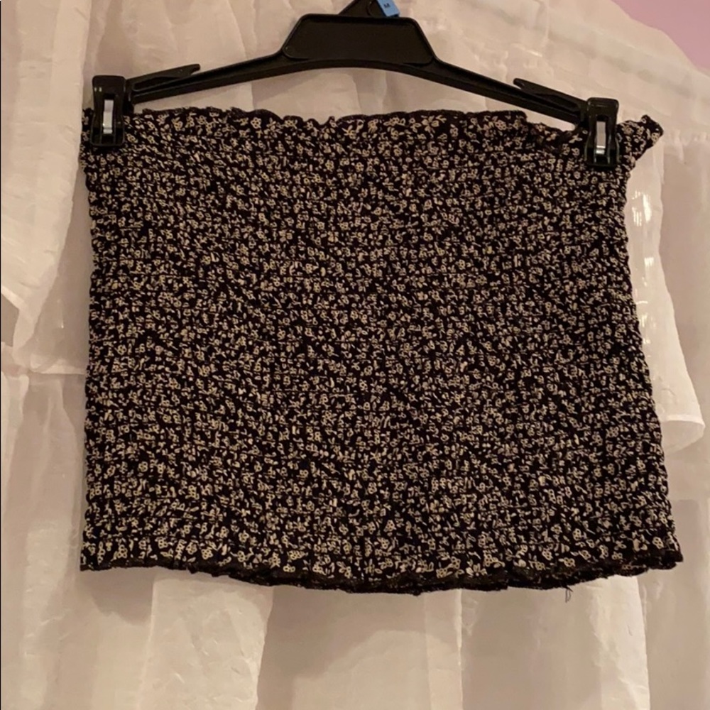 Black and White Floral Brandy Melville Bandeau
